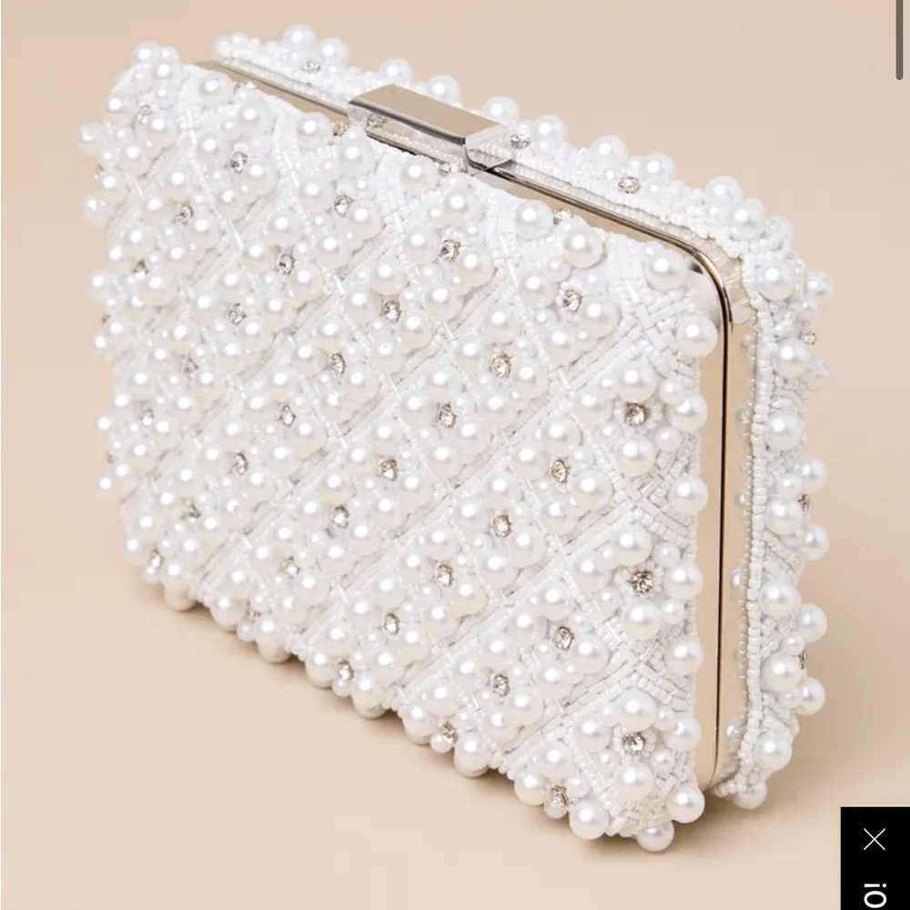 Lulus Utterly Elevated White Pearl Rhinestone Rec… - image 3